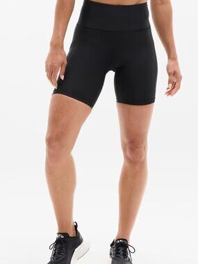 Athleta Teal-Blue High-Rise Bike Shorts